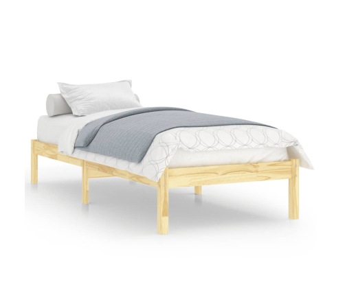 Estructura de cama individual pequeña sin colchón madera maciza