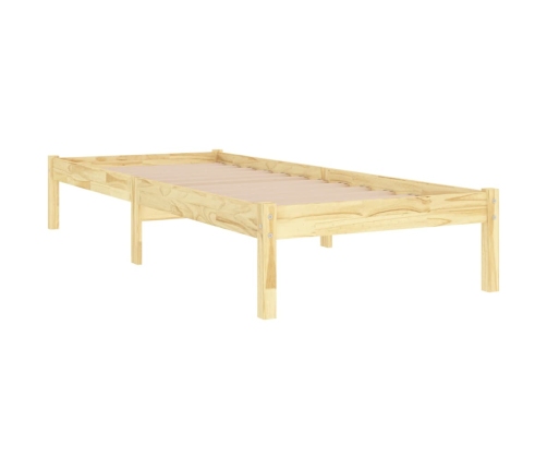 Estructura de cama individual pequeña sin colchón madera maciza