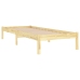 Estructura de cama individual pequeña sin colchón madera maciza