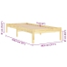 Estructura de cama individual pequeña sin colchón madera maciza