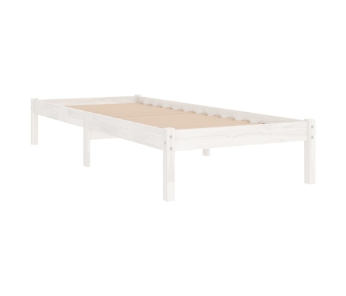 Estructura de cama individual pequeña sin colchón madera blanco