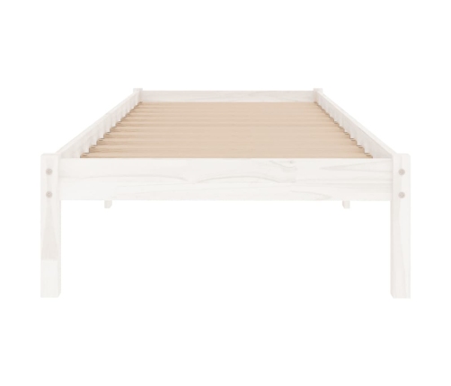 Estructura de cama individual pequeña sin colchón madera blanco