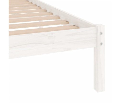 Estructura de cama individual pequeña sin colchón madera blanco