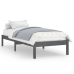 Estructura de cama individual madera maciza gris 90x190 cm