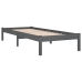 Estructura de cama individual madera maciza gris 90x190 cm