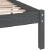 Estructura de cama doble sin colchón madera maciza gris