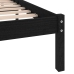 Estructura de cama doble sin colchón madera maciza negro