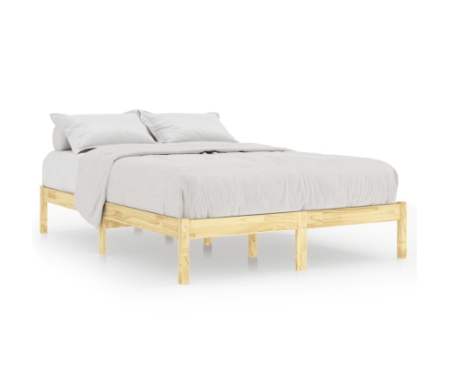 Estructura de cama sin colchón madera maciza 140x190 cm