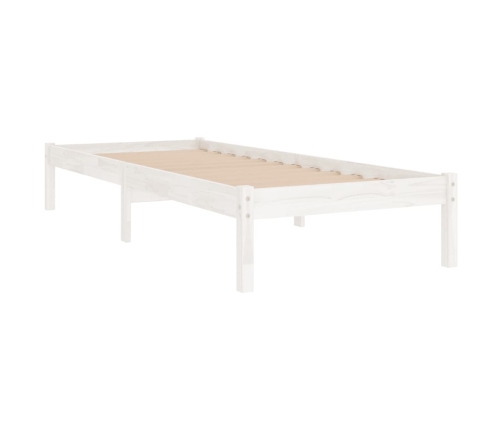 Estructura de cama sin colchón madera maciza blanco 100x200 cm