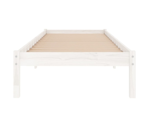 Estructura de cama sin colchón madera maciza blanco 100x200 cm