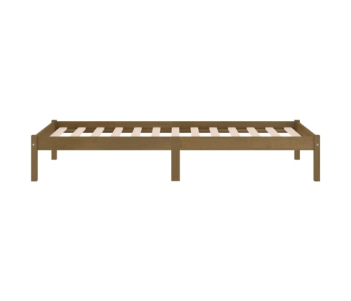 Estructura cama sin colchón madera maciza marrón miel 100x200cm