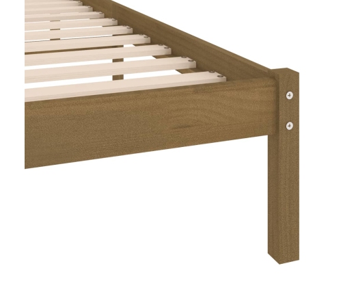 Estructura cama sin colchón madera maciza marrón miel 100x200cm