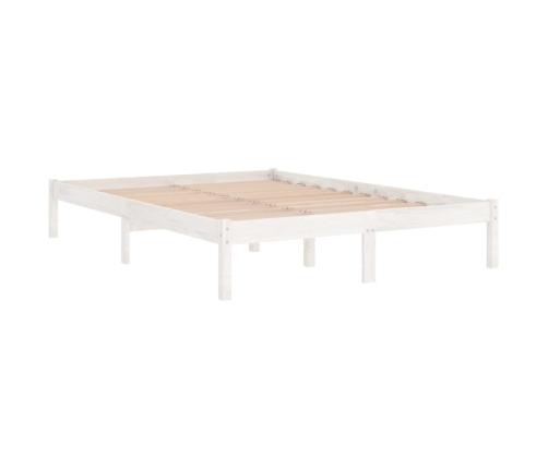 Estructura de cama sin colchón madera maciza blanco 120x200 cm