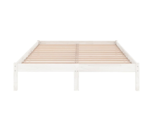 Estructura de cama sin colchón madera maciza blanco 120x200 cm