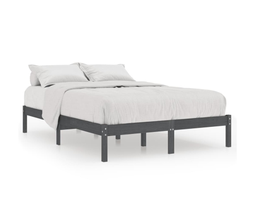 Estructura de cama sin colchón madera maciza gris 120x200 cm