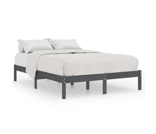 Estructura de cama madera maciza de pino gris 140x200 cm