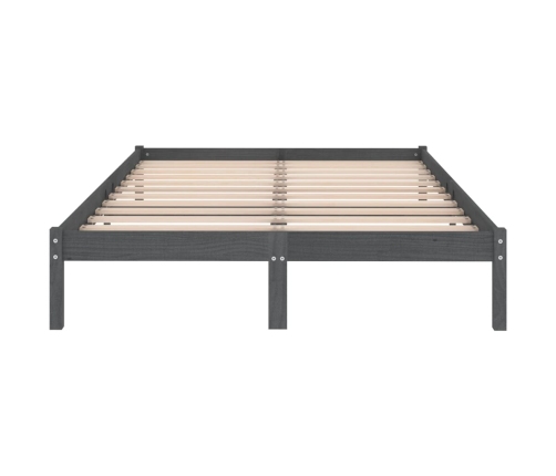 Estructura de cama madera maciza de pino gris 140x200 cm