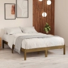 Estructura de cama madera maciza de pino marrón miel 140x200 cm