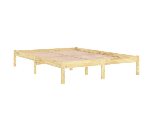 Estructura de cama doble sin colchón madera maciza