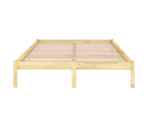 Estructura de cama doble sin colchón madera maciza