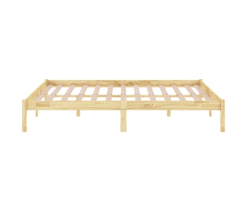 Estructura de cama doble sin colchón madera maciza