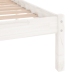 Estructura de cama doble sin colchón madera maciza blanco