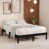 vidaXL Estructura de cama madera maciza negra King Size 150x200 cm