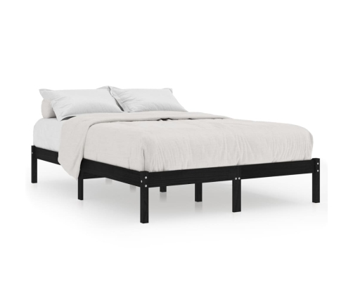 Estructura de cama de madera maciza de pino negro 160x200 cm