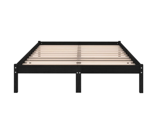 Estructura de cama de madera maciza de pino negro 160x200 cm