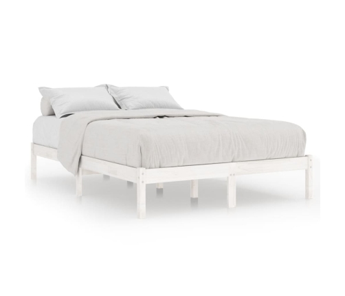 Estructura de cama sin colchón madera maciza blanco 200x200 cm