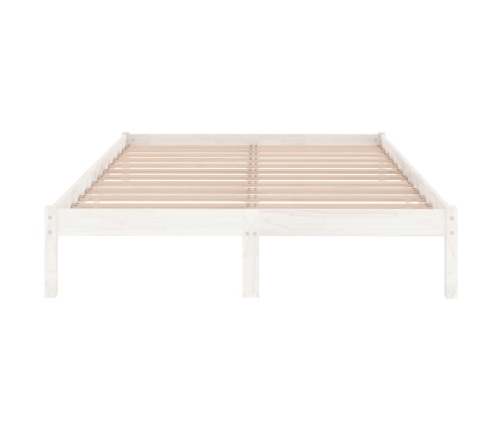 Estructura de cama sin colchón madera maciza blanco 200x200 cm