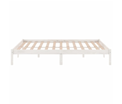 Estructura de cama sin colchón madera maciza blanco 200x200 cm