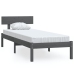 Estructura de cama madera maciza pino individual gris 90x190cm