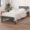 Estructura de cama madera maciza pino individual gris 90x190cm