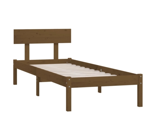 Estructura de cama madera pino individual marrón miel 90x190 cm