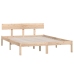 Estructura de cama doble pequeña sin colchón madera maciza