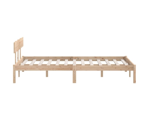 Estructura de cama doble pequeña sin colchón madera maciza