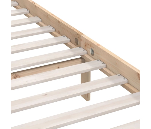 Estructura de cama doble pequeña sin colchón madera maciza
