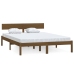 Estructura de cama madera de pino doble marrón miel 135x190 cm