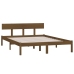 Estructura de cama madera de pino doble marrón miel 135x190 cm