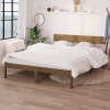 Estructura de cama madera de pino doble marrón miel 135x190 cm