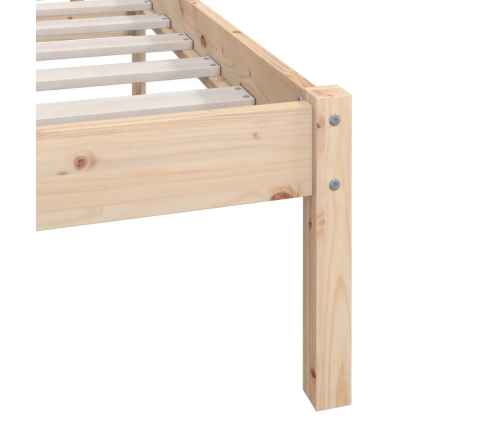 Estructura de cama sin colchón madera maciza 140x190 cm