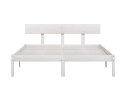 Estructura de cama sin colchón madera maciza blanco 140x190 cm