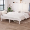 Estructura de cama sin colchón madera maciza blanco 140x190 cm