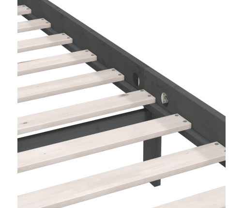 Estructura de cama sin colchón madera maciza gris 140x190 cm