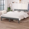 Estructura de cama sin colchón madera maciza gris 140x190 cm