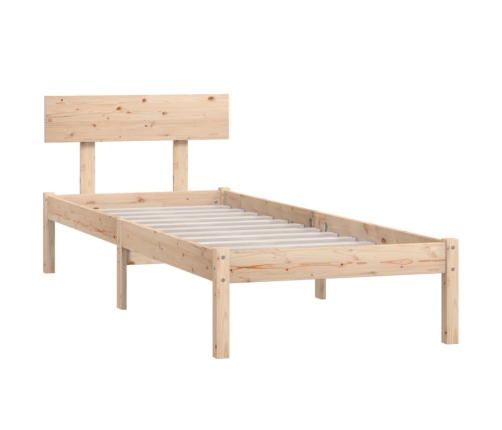 Estructura de cama sin colchón madera maciza 90x200 cm