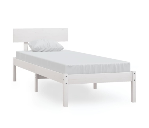 Estructura de cama sin colchón madera maciza blanco 90x200 cm