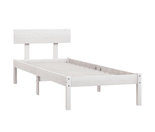 Estructura de cama sin colchón madera maciza blanco 90x200 cm