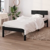 Estructura de cama sin colchón madera maciza negro 90x200 cm